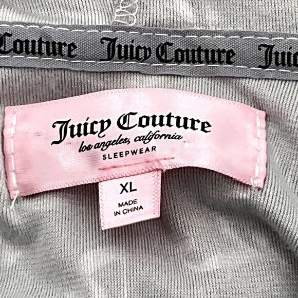 Juicy Couture‎ Hoodie Loungewear Women XL Gray Velour Logo Cropped Pullover - Picture 3 of 13